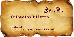 Csintalan Miletta névjegykártya